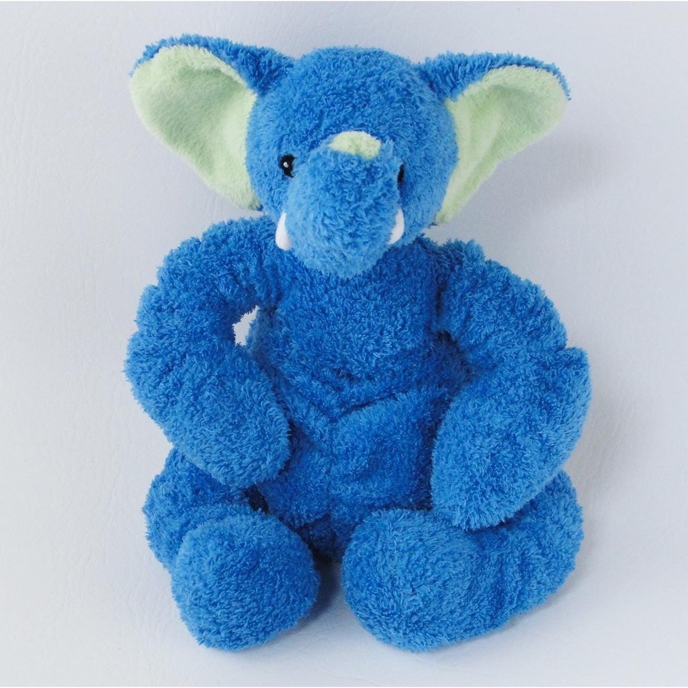 Vintage Mary Meyer Blue Elephant Terrycloth Plush Stretchy Arms Legs 12" 2002